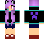 blue and purple wolf gamer girl