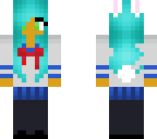 blue haired school girl