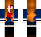 yandere sim brown hair blue school girl outfit