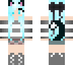 blue haired cat girl