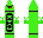 green 3d crayon