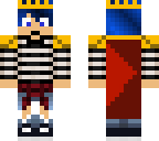 blue-haired boy in king costume