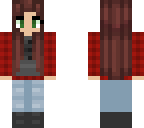 brown hair a vest and plaid shirt