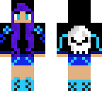 recreated  blue skull girl