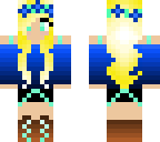 blonde girl in a blue outfit
