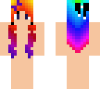 kawaii rainbow pigtail skin base