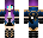 purple haired knight wolf