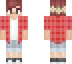 flannel boy in shorts