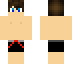 red boy in swimshorts