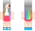 basic skin grey to rainbow hair chibi