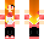 flamed hair girl with red dress