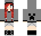 gray themed creeper hoodie girl