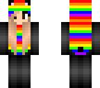 half rainbow panda girl