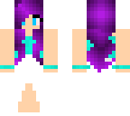 purple hair blue dress