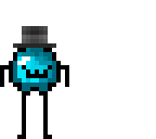 blue apple with top hat