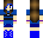 blue brunette girl