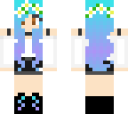 blue to purple hair girl