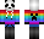 panda wearing dull rainbow hoodie