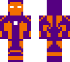 purple and orange iron man