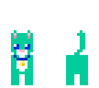 teal and white cat