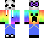 rainbow hoodie panda xd