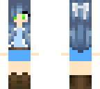 blue haired girl with bangs