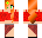 orange hair girl in a skirt