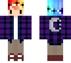 rainbow haired boy with moon