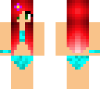 red hair girl in swim suit
