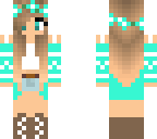 teal fall girl
