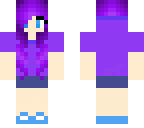 girl with purple hair and a purple hoodlie