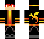neon red dragon person
