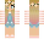 overall girl with pink hair tips