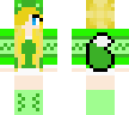 blonde fox girl green with headphones
