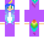 purple unicorn with blue ombre hair