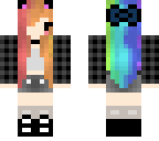 rainbow hair with blue bow