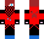 red hoodie with blue
