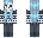 blue hair skull faced girl
