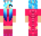 girl with blue hair and pink outfit