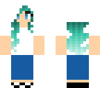 teal ombre hair hoodie girl