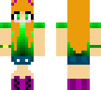 green shirted girl with ripped shorts