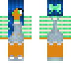 blue overalls girl