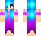 girl with blue hair and purple dress