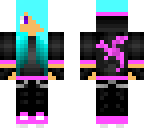 pink dragon girl with blue hair