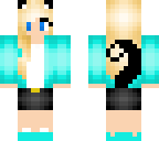 teal cat girl