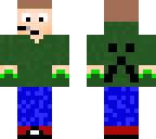 a gamer in a minecraft creeper hoodie