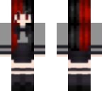 red black hair girl | Minecraft Skins