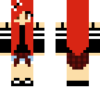 red head with bow