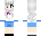 white-haired school girl