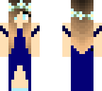 girl in a dark blue dress